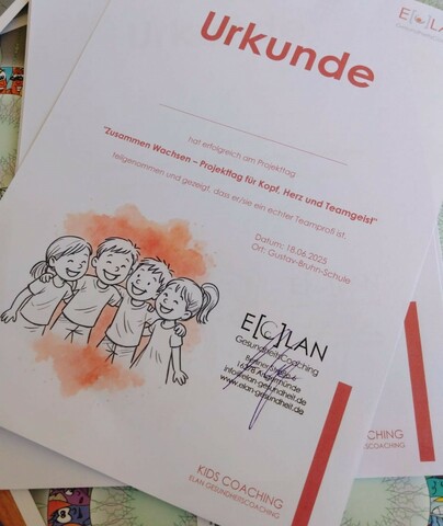 Teilnehmerurkunde zum Projekttag